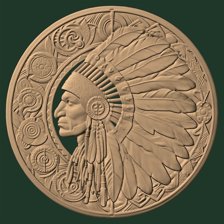 CNC router ile oyulmuş Ø980 mm ahşap rölyef madalyon